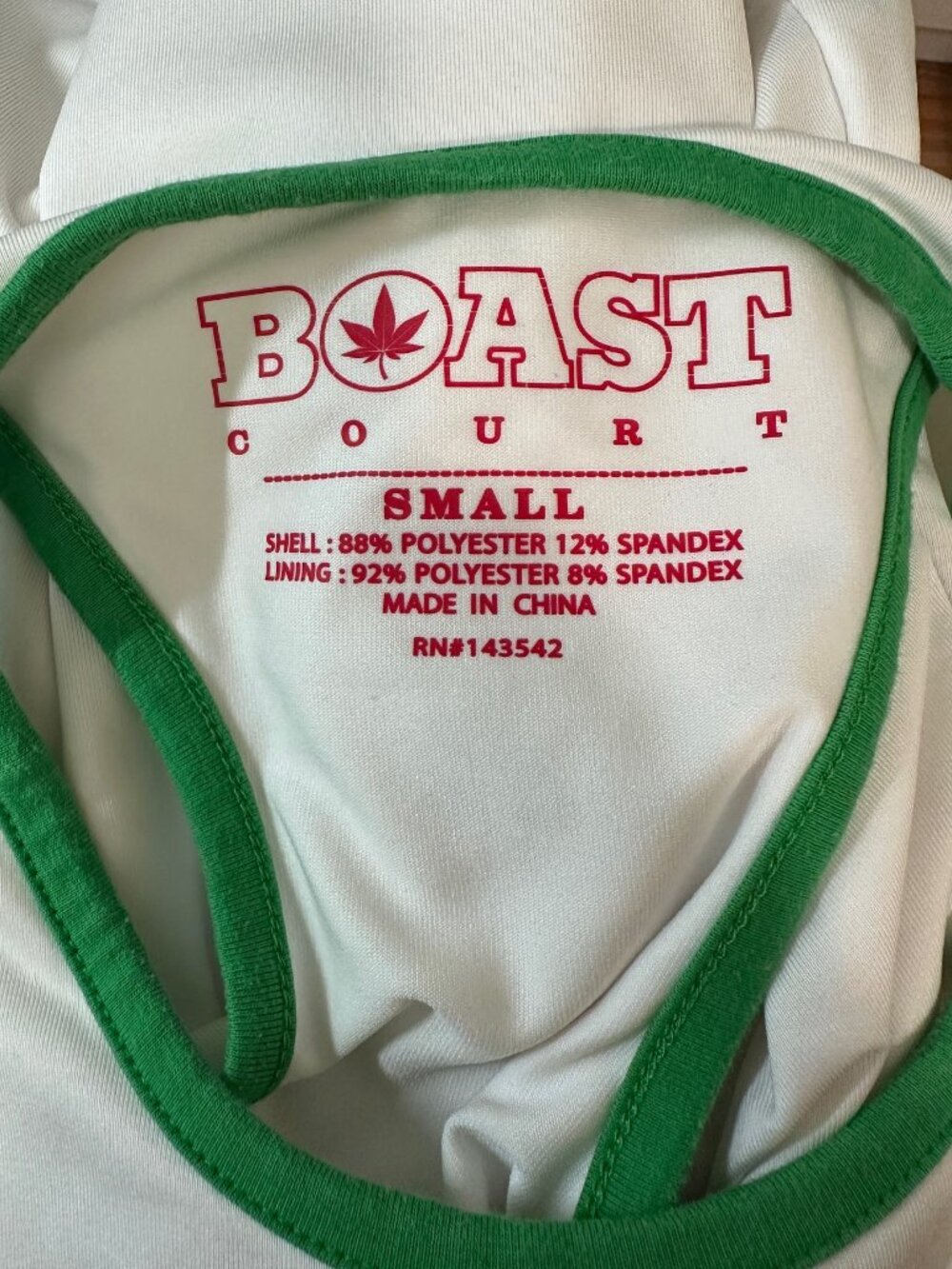 Boast Court Racerback Tennis Top Small White Green #Tenniscore Preppy Small - Picture 4 of 5